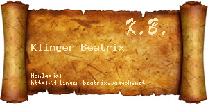 Klinger Beatrix névjegykártya